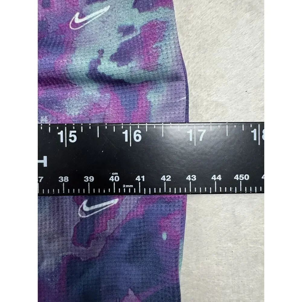 Nike Dri-FIT Boys L Blue Purple Allover Swoosh Athletic Shirt Youth